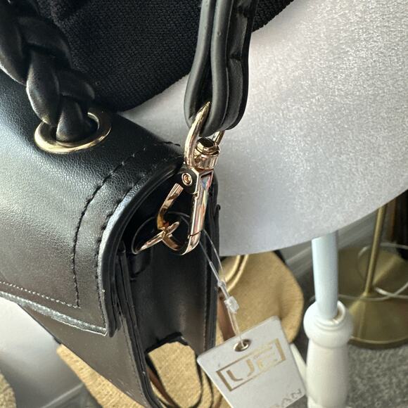 Urban Expressions Monique Braided Top Handle Crossbody - Black $70 NWT - Picture 7 of 8